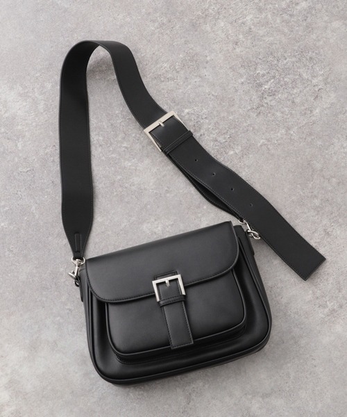 RAGEBLUE（レイジブルー）の「シンセティックレザー/ショルダーバック（ショルダーバッグ・レディース・ブラック/ネイビー/ホワイト・FREE）」の6枚目の写真