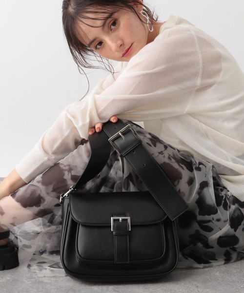 RAGEBLUE（レイジブルー）の「シンセティックレザー/ショルダーバック（ショルダーバッグ・レディース・ブラック/ネイビー/ホワイト・FREE）」の21枚目の写真