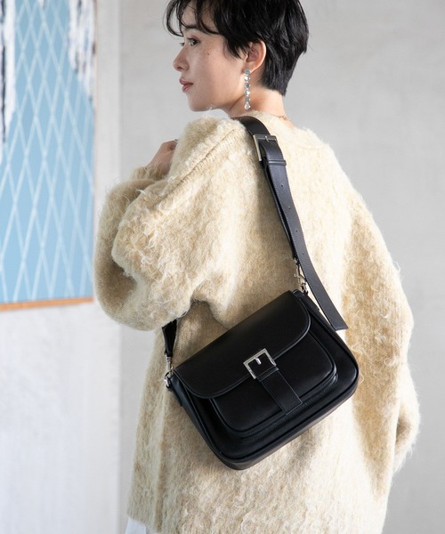 RAGEBLUE（レイジブルー）の「シンセティックレザー/ショルダーバック（ショルダーバッグ・レディース・ブラック/ネイビー/ホワイト・FREE）」の18枚目の写真