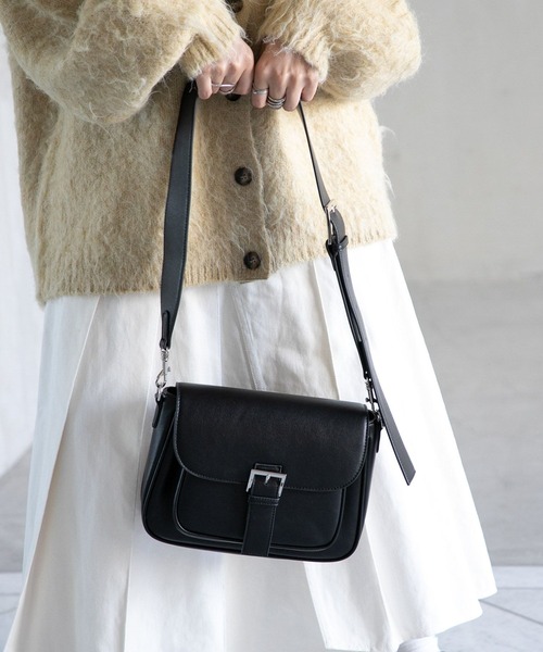 RAGEBLUE（レイジブルー）の「シンセティックレザー/ショルダーバック（ショルダーバッグ・レディース・ブラック/ネイビー/ホワイト・FREE）」の20枚目の写真