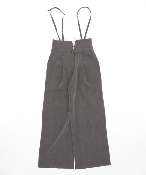 aimoha(アイモハ)の「【aimohaオリジナル】2WAY サロペット タック入りワイドスラックス(スラックス・レディース・ダークグレー/ブラウン/ブラック・SMALL/MEDIUM/X-LARGE/LARGE)」の8枚目の写真