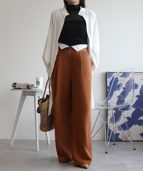 aimoha(アイモハ)の「【aimohaオリジナル】2WAY サロペット タック入りワイドスラックス(スラックス・レディース・ダークグレー/ブラウン/ブラック・SMALL/MEDIUM/X-LARGE/LARGE)」の20枚目の写真