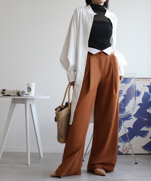 aimoha(アイモハ)の「【aimohaオリジナル】2WAY サロペット タック入りワイドスラックス(スラックス・レディース・ダークグレー/ブラウン/ブラック・SMALL/MEDIUM/X-LARGE/LARGE)」の21枚目の写真