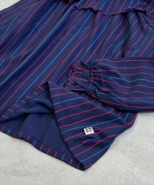 HOGAN RANCH WEAR（ホーガンランチウエア）の「ソウガラパイルビックカラーカットソー/おとな（Tシャツ/カットソー・レディース・クリーム/ネイビー/オレンジ・160cm）」の4枚目の写真