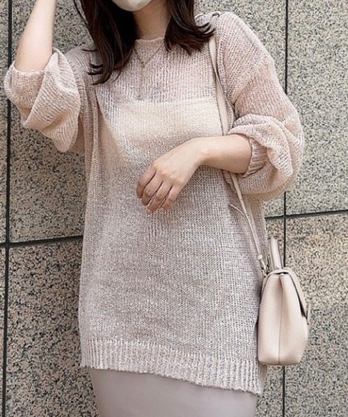 junoah(ジュノア)の「モヘアライクニットプルオーバー(ニット/セーター・レディース・ブラック/アイボリー/ピンクベージュ・FREE)」の3枚目の写真