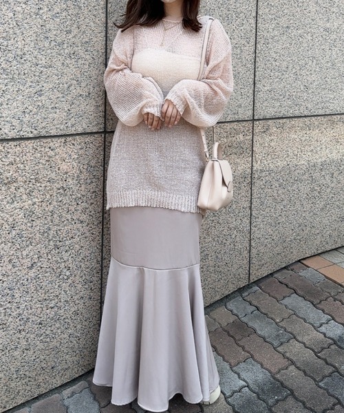 junoah(ジュノア)の「モヘアライクニットプルオーバー(ニット/セーター・レディース・ブラック/アイボリー/ピンクベージュ・FREE)」の11枚目の写真