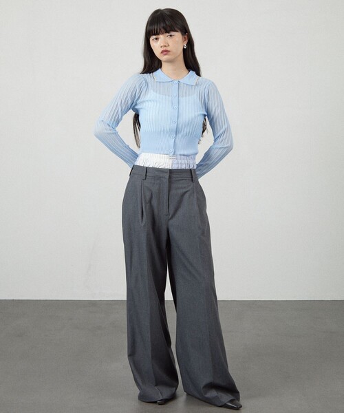 Firsthand(ファーストハンド)の「Firsthand/ファーストハンド コンパクトシアーニットカーディガン(カーディガン/ボレロ・レディース・ピンク/ネイビー/サックスブルー・FREE)」の20枚目の写真