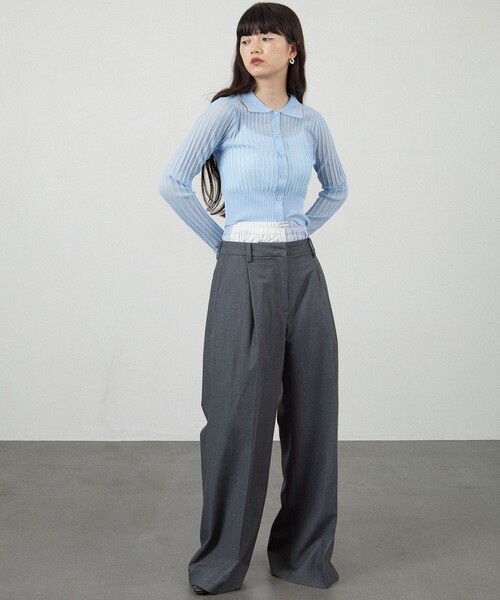 Firsthand(ファーストハンド)の「Firsthand/ファーストハンド コンパクトシアーニットカーディガン(カーディガン/ボレロ・レディース・ピンク/ネイビー/サックスブルー・FREE)」の22枚目の写真