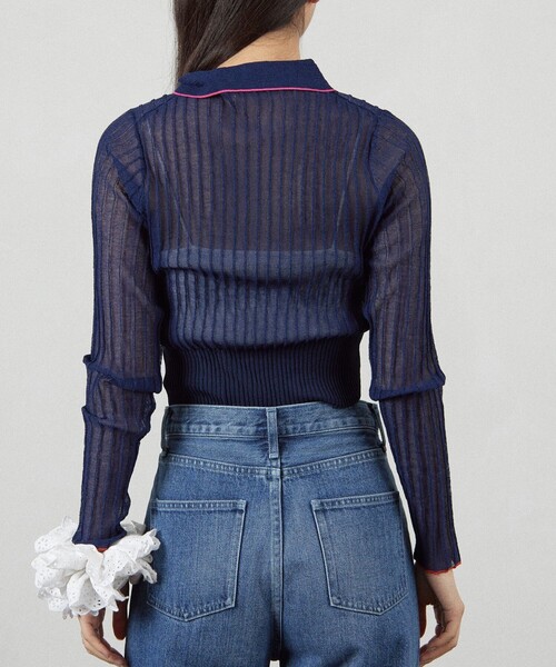 Firsthand(ファーストハンド)の「Firsthand/ファーストハンド コンパクトシアーニットカーディガン(カーディガン/ボレロ・レディース・ピンク/ネイビー/サックスブルー・FREE)」の14枚目の写真