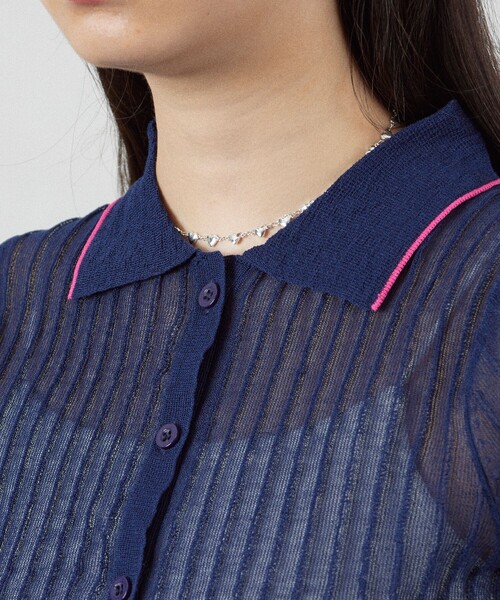 Firsthand(ファーストハンド)の「Firsthand/ファーストハンド コンパクトシアーニットカーディガン(カーディガン/ボレロ・レディース・ピンク/ネイビー/サックスブルー・FREE)」の15枚目の写真