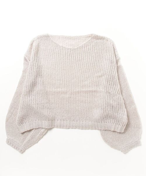 Per sist ence（パーシエンス）の「【新色入荷】透かし編みクロップドプルオーバー（ニット/セーター・レディース・ブラック/アイボリー/ブルー/チャコールグレー/グレー/ピンク/レッド/杢グレー/オリーブ/オレンジ・FREE）」の5枚目の写真