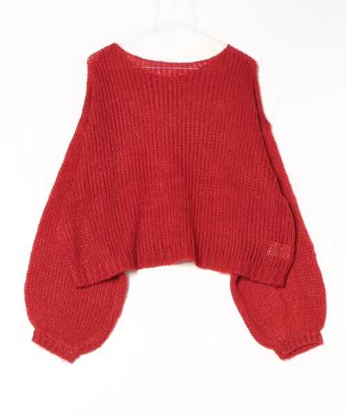 Per sist ence（パーシエンス）の「【新色入荷】透かし編みクロップドプルオーバー（ニット/セーター・レディース・ブラック/アイボリー/ブルー/チャコールグレー/グレー/ピンク/レッド/杢グレー/オリーブ/オレンジ・FREE）」の9枚目の写真