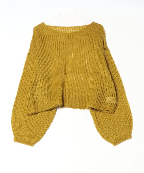 Per sist ence（パーシエンス）の「【新色入荷】透かし編みクロップドプルオーバー（ニット/セーター・レディース・ブラック/アイボリー/ブルー/チャコールグレー/グレー/ピンク/レッド/杢グレー/オリーブ/オレンジ・FREE）」の7枚目の写真