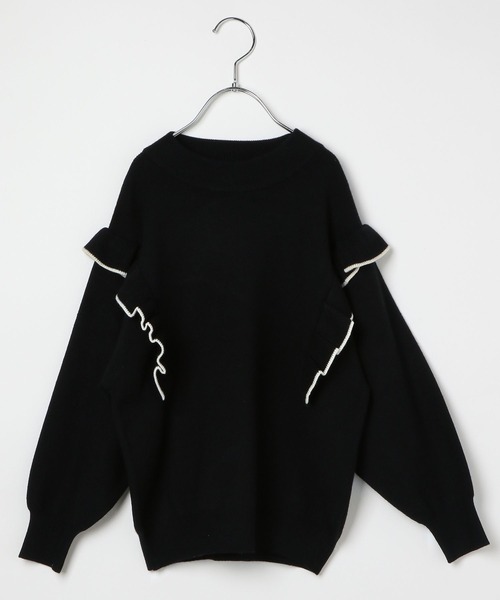 GLOBAL WORK(グローバルワーク)の「メルティフリルニットプルオーバー/199182(ニット/セーター・キッズ・グリーン/オフホワイト/ベージュ/サックスブルー/ブラック・150cm/140cm/130cm/160cm/110cm/100cm/120cm)」の15枚目の写真