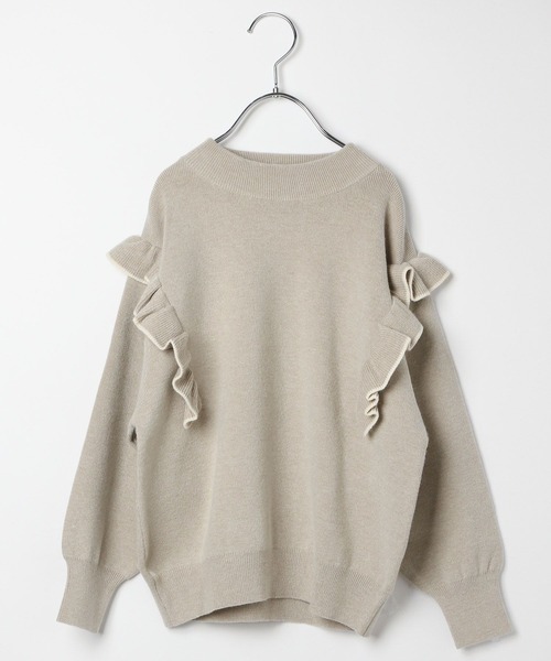 GLOBAL WORK(グローバルワーク)の「メルティフリルニットプルオーバー/199182(ニット/セーター・キッズ・グリーン/オフホワイト/ベージュ/サックスブルー/ブラック・150cm/140cm/130cm/160cm/110cm/100cm/120cm)」の16枚目の写真