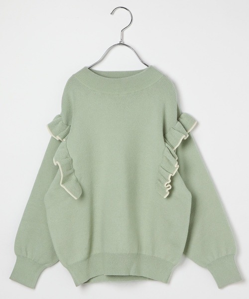 GLOBAL WORK(グローバルワーク)の「メルティフリルニットプルオーバー/199182(ニット/セーター・キッズ・グリーン/オフホワイト/ベージュ/サックスブルー/ブラック・150cm/140cm/130cm/160cm/110cm/100cm/120cm)」の17枚目の写真