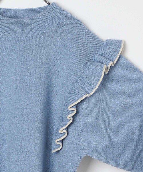 GLOBAL WORK(グローバルワーク)の「メルティフリルニットプルオーバー/199182(ニット/セーター・キッズ・グリーン/オフホワイト/ベージュ/サックスブルー/ブラック・150cm/140cm/130cm/160cm/110cm/100cm/120cm)」の21枚目の写真