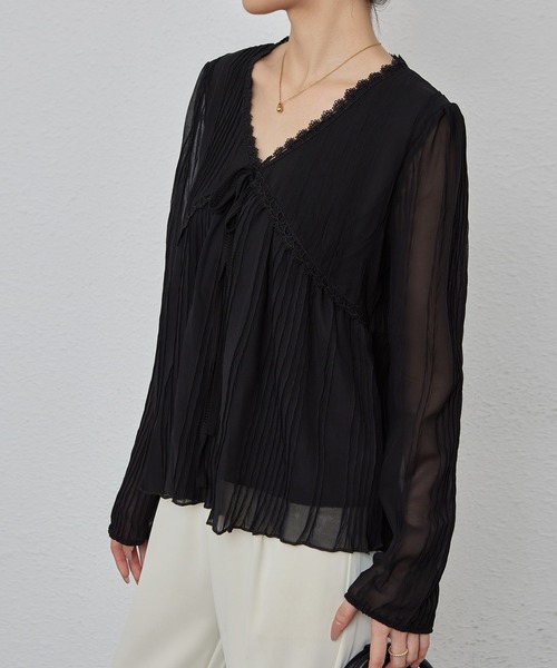 MAISON DE THERESE(メゾン ド テレーズ)の「シフォンフリルブラウス(シャツ/ブラウス・レディース・アイボリー/ブラック・M/S/L)」の13枚目の写真