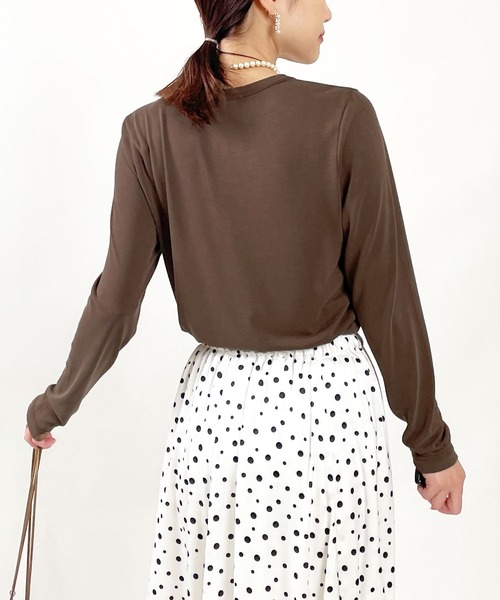 PICCIN(ピッチン)の「UネックモダールロンT(Tシャツ/カットソー・レディース・チャコールグレー/ブラウン/ボルドー・M)」の17枚目の写真