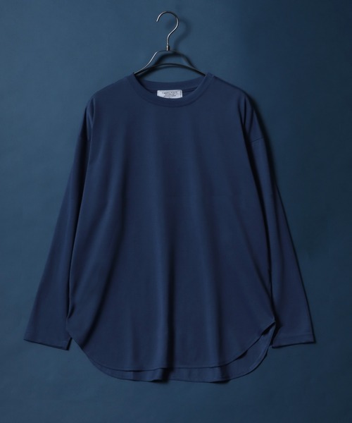 ANPAS（アンパス）の「Round Hem Oversized Layered T-shirt/ラウンドヘム オーバーサイズ レイヤード Tシャツ（Tシャツ/カットソー・メンズ・ホワイト×ブラック/ブラック×ホワイト/ブルー/グリーン/グレー/ホワイト/ブラック・M/L/LL）」の7枚目の写真