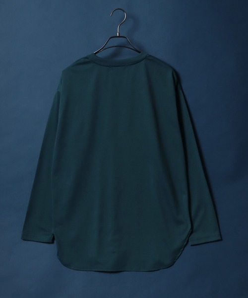 ANPAS（アンパス）の「Round Hem Oversized Layered T-shirt/ラウンドヘム オーバーサイズ レイヤード Tシャツ（Tシャツ/カットソー・メンズ・ホワイト×ブラック/ブラック×ホワイト/ブルー/グリーン/グレー/ホワイト/ブラック・M/L/LL）」の9枚目の写真