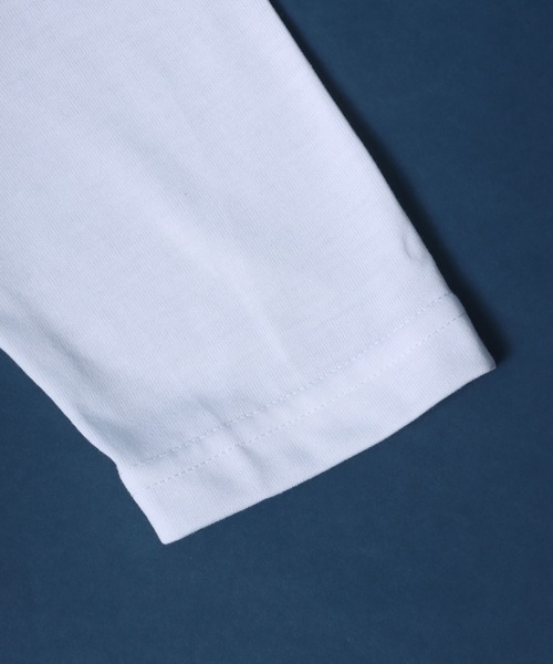 ANPAS（アンパス）の「Round Hem Oversized Layered T-shirt/ラウンドヘム オーバーサイズ レイヤード Tシャツ（Tシャツ/カットソー・メンズ・ホワイト×ブラック/ブラック×ホワイト/ブルー/グリーン/グレー/ホワイト/ブラック・M/L/LL）」の10枚目の写真