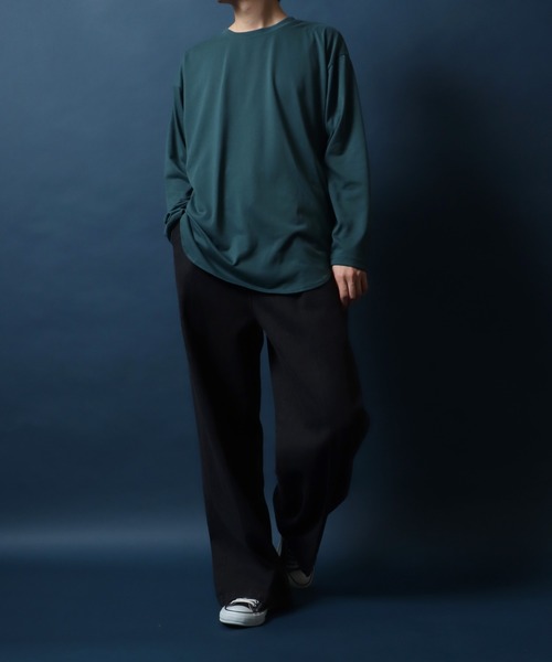 ANPAS（アンパス）の「Round Hem Oversized Layered T-shirt/ラウンドヘム オーバーサイズ レイヤード Tシャツ（Tシャツ/カットソー・メンズ・ホワイト×ブラック/ブラック×ホワイト/ブルー/グリーン/グレー/ホワイト/ブラック・M/L/LL）」の13枚目の写真