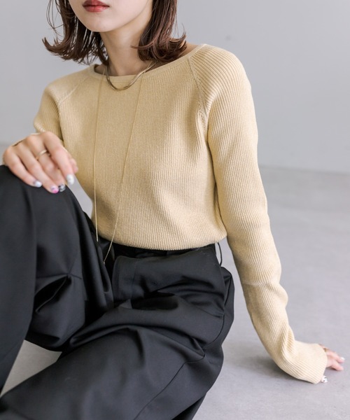 mystic（ミスティック）の「クルーリブニット（ニット/セーター・レディース・シルバー/アイボリー/ブラック/イエロー/モカ/グリーン・FREE）」の13枚目の写真