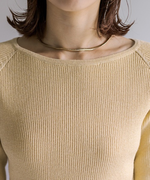 mystic（ミスティック）の「クルーリブニット（ニット/セーター・レディース・シルバー/アイボリー/ブラック/イエロー/モカ/グリーン・FREE）」の19枚目の写真