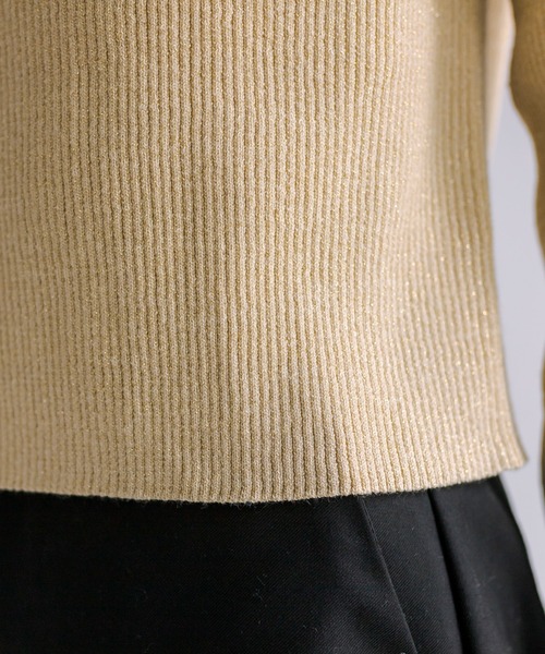 mystic（ミスティック）の「クルーリブニット（ニット/セーター・レディース・シルバー/アイボリー/ブラック/イエロー/モカ/グリーン・FREE）」の21枚目の写真