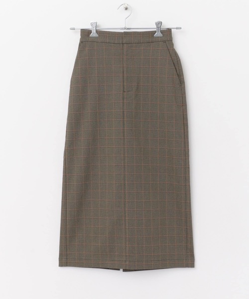 FORK&SPOON（フォークアンドスプーン）の「『防シワ』『イージーケア』FORK&SPOON　ideal stretch ストレートスカート（スカート・レディース・チェック/ブラック・1/2）」の19枚目の写真