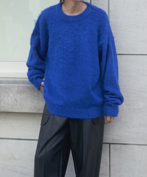 COLONY 2139(コロニートゥーワンスリーナイン)の「モヘアライクシャギーニット(ニット/セーター・メンズ・チャコールグレー/アイボリー/ブルー・LARGE/MEDIUM)」の7枚目の写真