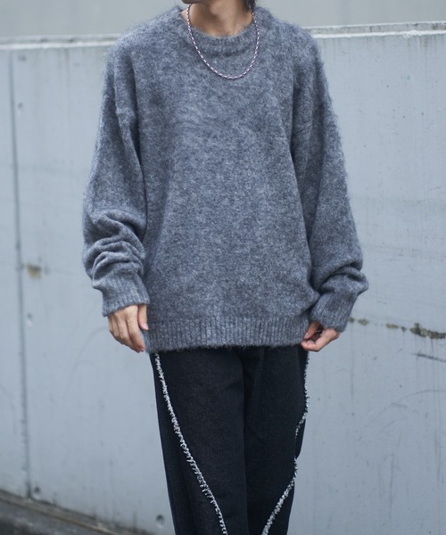 COLONY 2139(コロニートゥーワンスリーナイン)の「モヘアライクシャギーニット(ニット/セーター・メンズ・チャコールグレー/アイボリー/ブルー・LARGE/MEDIUM)」の15枚目の写真
