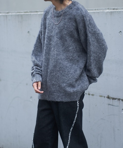 COLONY 2139(コロニートゥーワンスリーナイン)の「モヘアライクシャギーニット(ニット/セーター・メンズ・チャコールグレー/アイボリー/ブルー・LARGE/MEDIUM)」の16枚目の写真