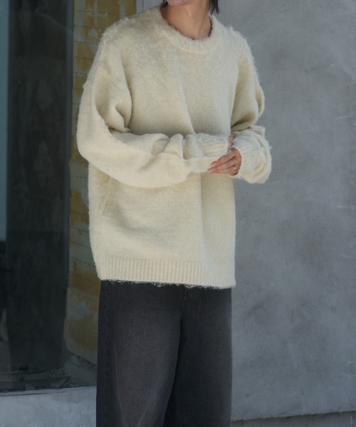 COLONY 2139(コロニートゥーワンスリーナイン)の「モヘアライクシャギーニット(ニット/セーター・メンズ・チャコールグレー/アイボリー/ブルー・LARGE/MEDIUM)」の10枚目の写真