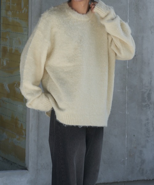 COLONY 2139(コロニートゥーワンスリーナイン)の「モヘアライクシャギーニット(ニット/セーター・メンズ・チャコールグレー/アイボリー/ブルー・LARGE/MEDIUM)」の11枚目の写真