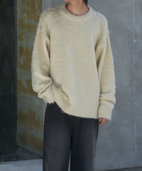 COLONY 2139(コロニートゥーワンスリーナイン)の「モヘアライクシャギーニット(ニット/セーター・メンズ・チャコールグレー/アイボリー/ブルー・LARGE/MEDIUM)」の13枚目の写真