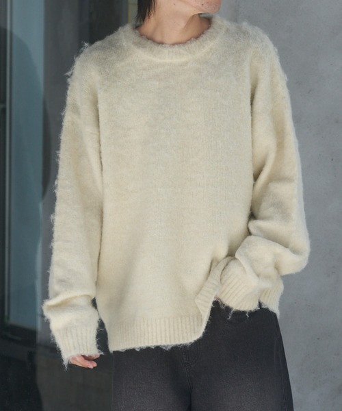 COLONY 2139(コロニートゥーワンスリーナイン)の「モヘアライクシャギーニット(ニット/セーター・メンズ・チャコールグレー/アイボリー/ブルー・LARGE/MEDIUM)」の9枚目の写真