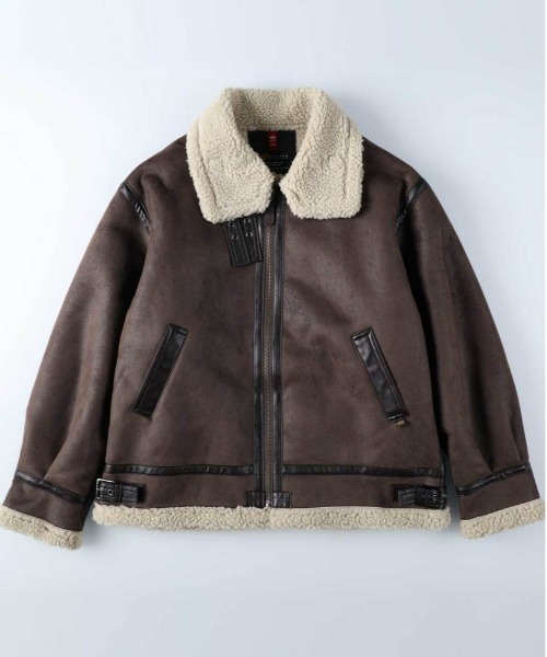 Alpha Industries(アルファインダストリーズ)の「【ALPHA】Bー3FAKEMOUTON(ミリタリージャケット・メンズ・ブラック/ブラウン・M/L/XL)」の18枚目の写真