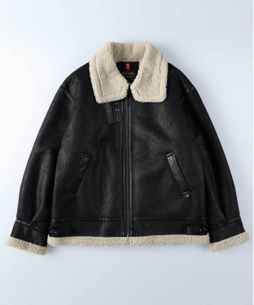 Alpha Industries(アルファインダストリーズ)の「【ALPHA】Bー3FAKEMOUTON(ミリタリージャケット・メンズ・ブラック/ブラウン・M/L/XL)」の21枚目の写真