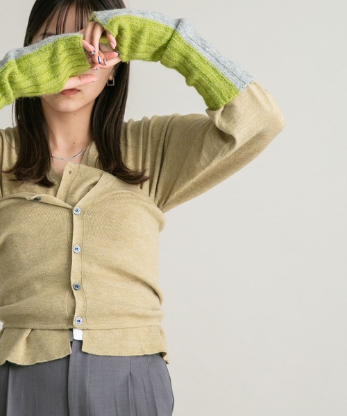 KBF（ケイビーエフ）の「バイカラーリブアームウォーマー（手袋・レディース・ブルー系その他/グレー系その他・ONE）」の5枚目の写真