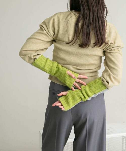 KBF（ケイビーエフ）の「バイカラーリブアームウォーマー（手袋・レディース・ブルー系その他/グレー系その他・ONE）」の6枚目の写真