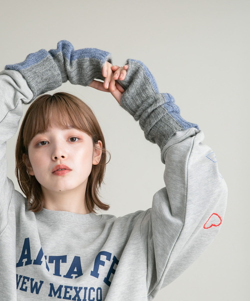 KBF（ケイビーエフ）の「バイカラーリブアームウォーマー（手袋・レディース・ブルー系その他/グレー系その他・ONE）」の10枚目の写真