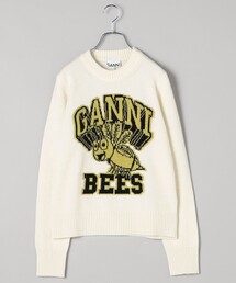 GANNI | GANNI/ガニー Graphic Oneck pullover Bees / グラフィックデザインクルーネックニット / K1967(ニット/セーター)