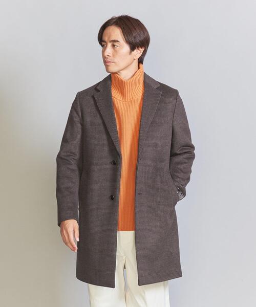 BEAUTY&YOUTH UNITED ARROWS(ビューティーアンドユースユナイテッドアローズ)の「チェック 120S メルトン チェスターコート(チェスターコート・メンズ・モカ/ダークグレー・S/M/L/XL)」の4枚目の写真