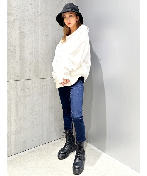 GYDA 背面バニー　黒スウェット ジェイダ GYDA COFFEE BUNNY BIGスウェットパーカー （BLK） -靴