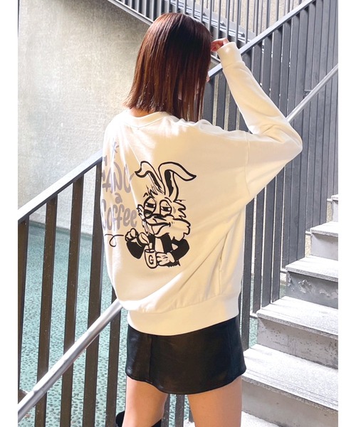 GYDA(ジェイダ)の「【ZOZO限定!!】FANCY COFFEE BUNNYスウェットトップス(スウェット・レディース・グレー/オフホワイト/ブラック・FREE)」の6枚目の写真