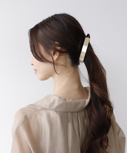 Three Four Time（ｽﾘｰﾌｫｰﾀｲﾑ）の「メタルバナナクリップ（バレッタ/ヘアクリップ・レディース・シルバー/ゴールド・FREE）」の2枚目の写真