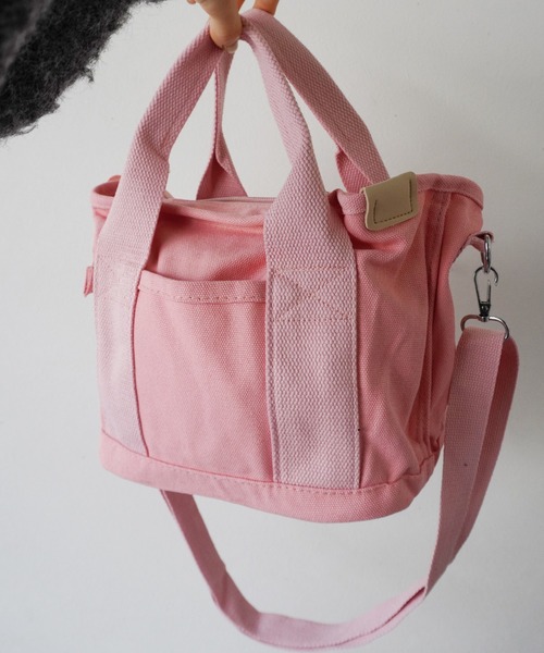 Port（ポート）の「【 Jelly moo / ジェリームー 】 仕切り付き 2WAY ミニトートバッグ / ショルダーバッグ #（トートバッグ・レディース・ピンク/ネイビー/ベージュ/ブラック・FREE）」の4枚目の写真