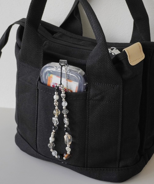 Port（ポート）の「【 Jelly moo / ジェリームー 】 仕切り付き 2WAY ミニトートバッグ / ショルダーバッグ #（トートバッグ・レディース・ピンク/ネイビー/ベージュ/ブラック・FREE）」の6枚目の写真